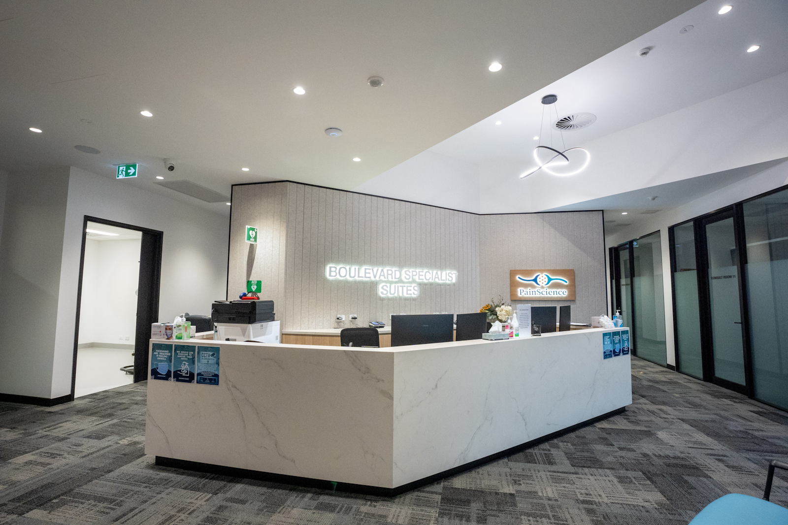 Reception area at Boulevard Specialist Suites in Joondalup